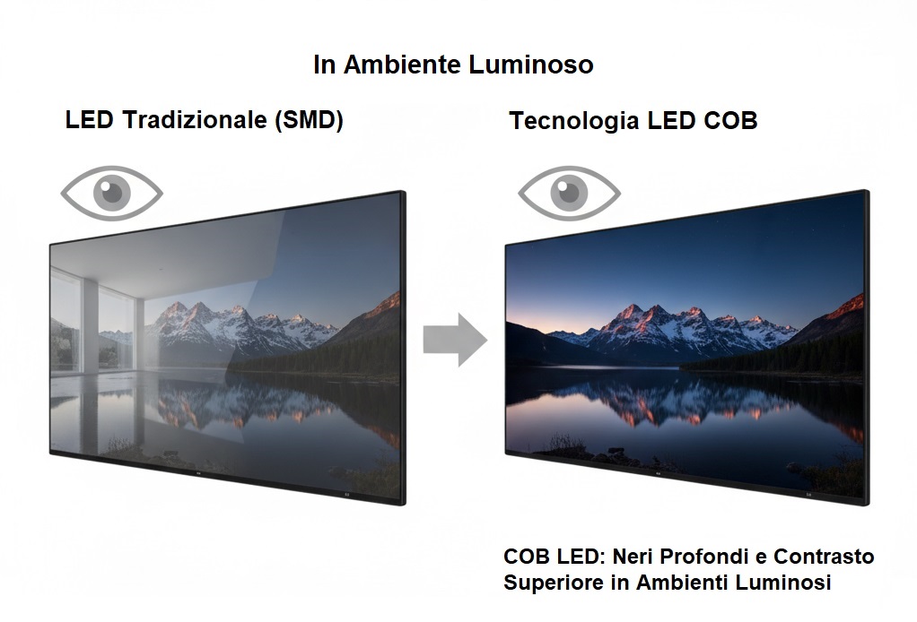 led wall alto contrasto no riflessi