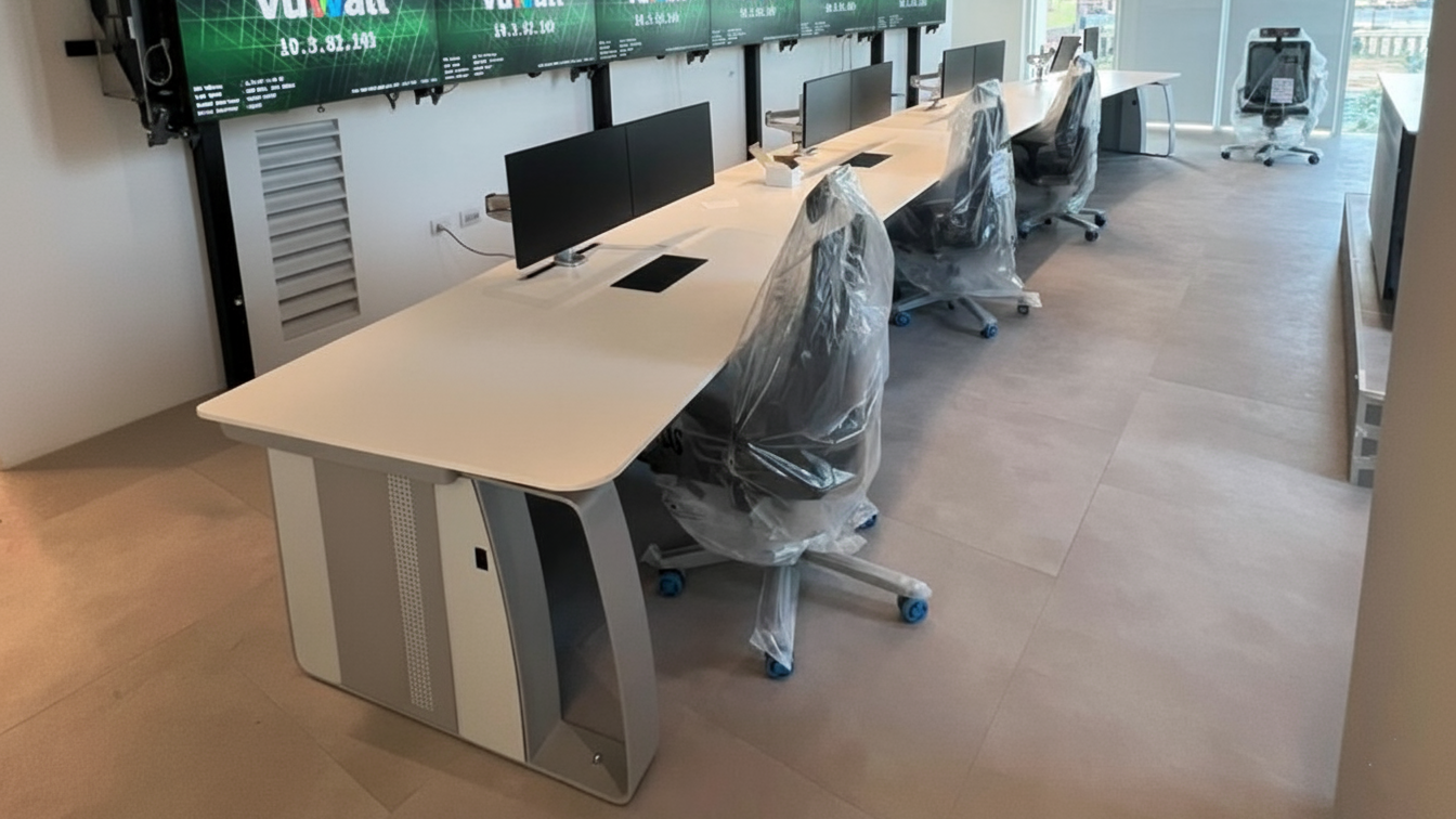 control room for gas hub pipeline control console and videowall (1)