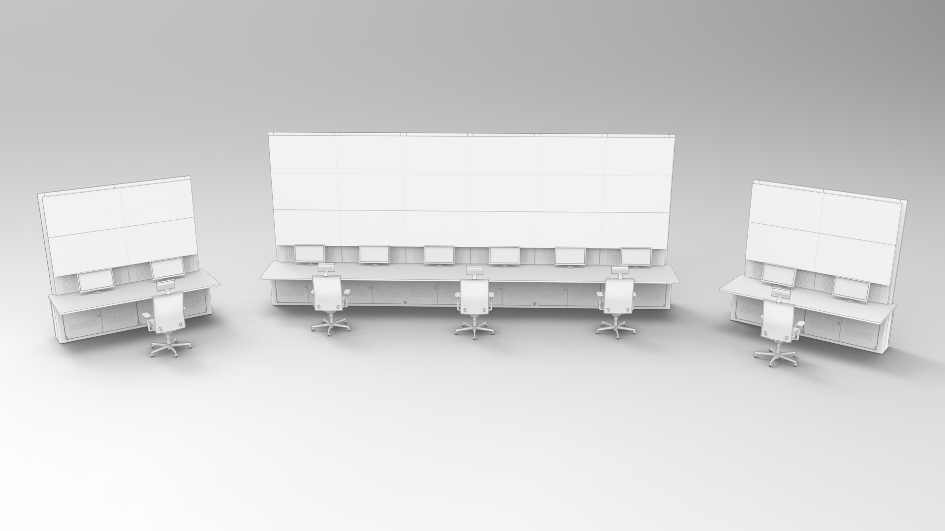 videowall 1000 console rendering sala controllo