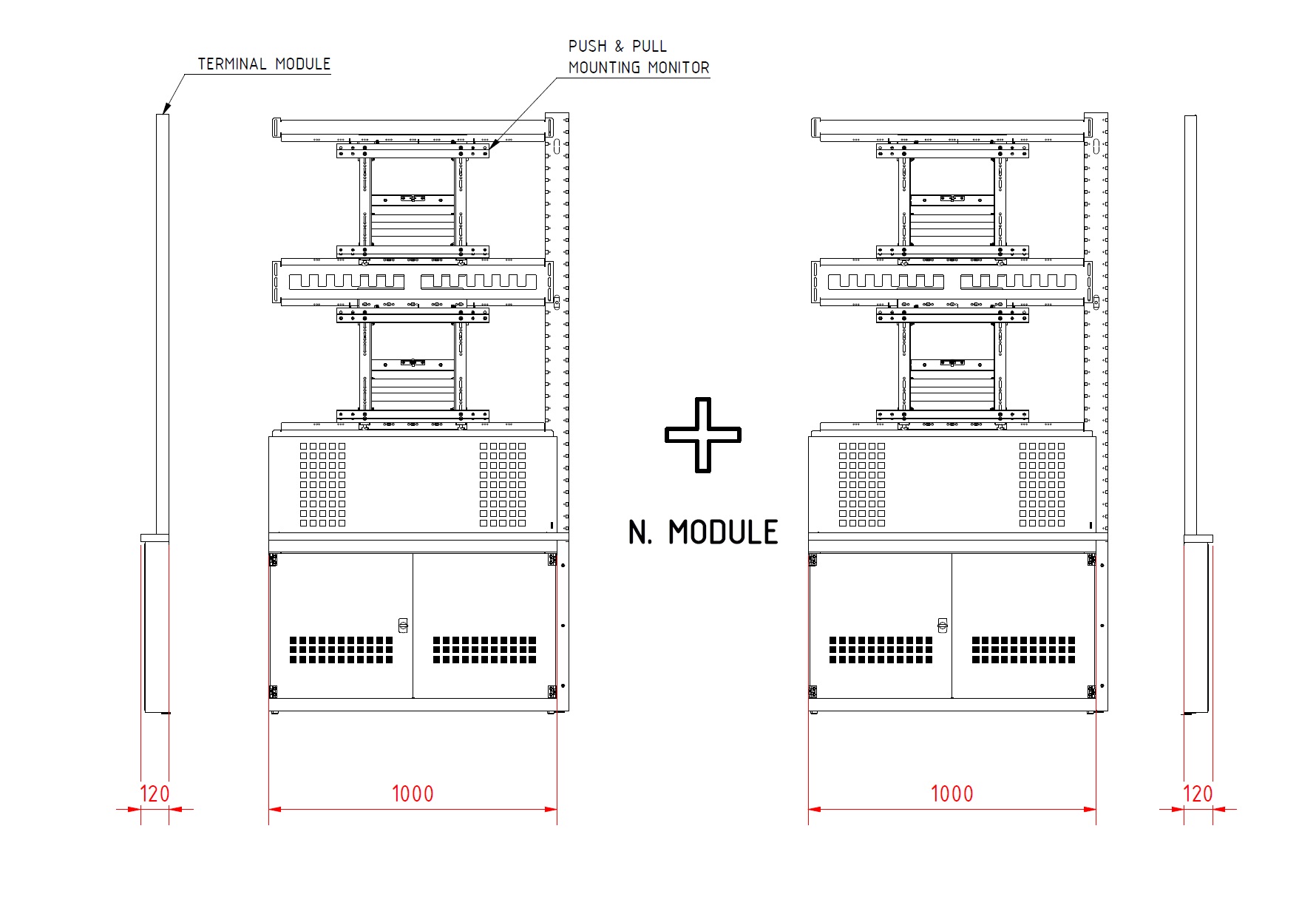 VIDEOWALL 1000BASE MODULARITA PASSO 1000