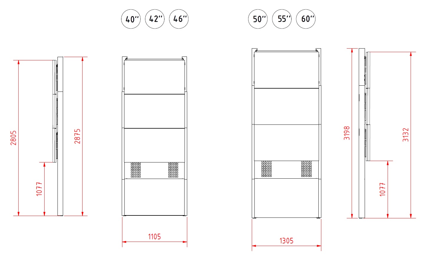 VIDEOWALL 1000 PLAN 1 COLONNA 3 RIGHE