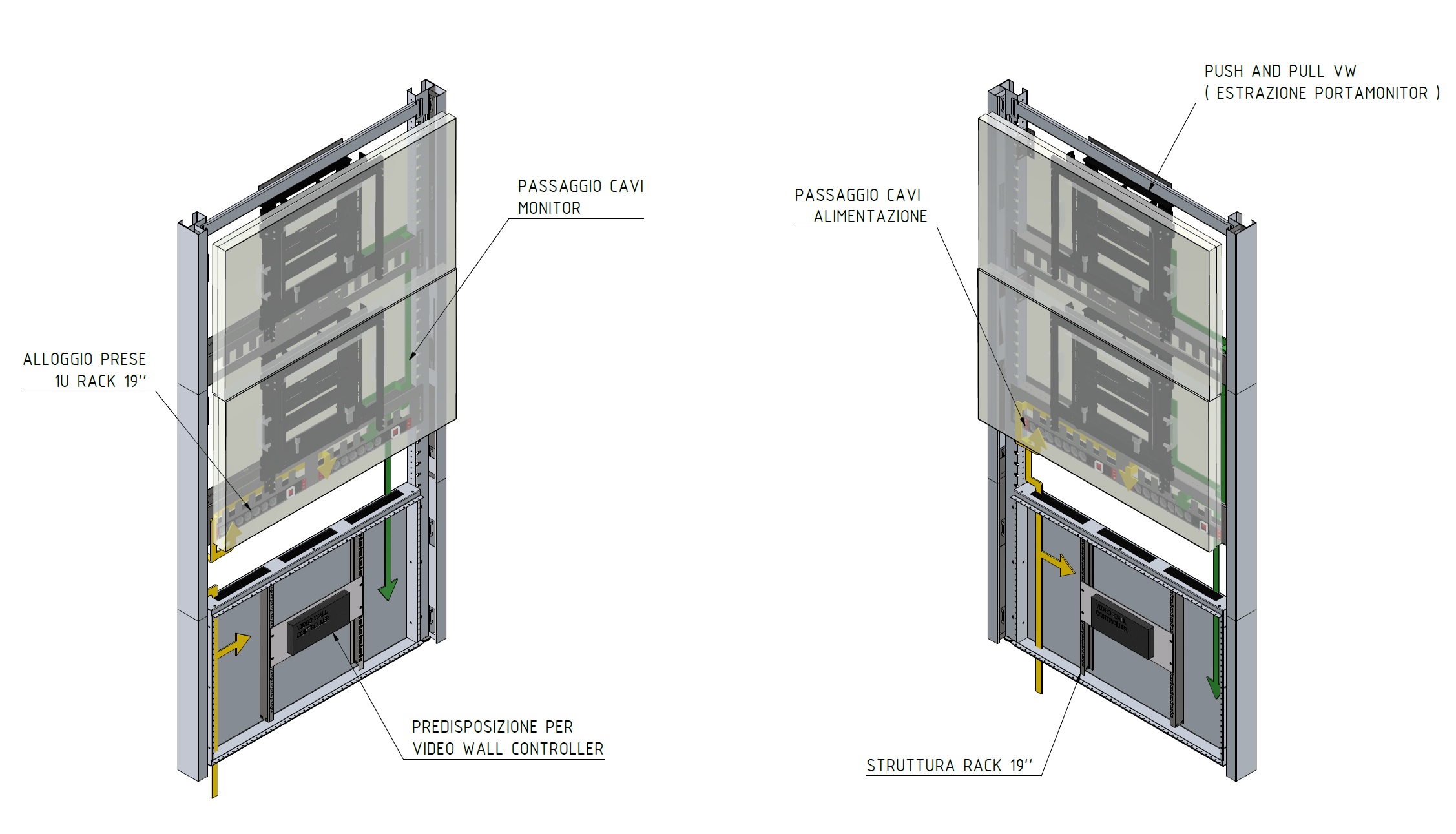 videowall 1000Plan passaggio cavi 1