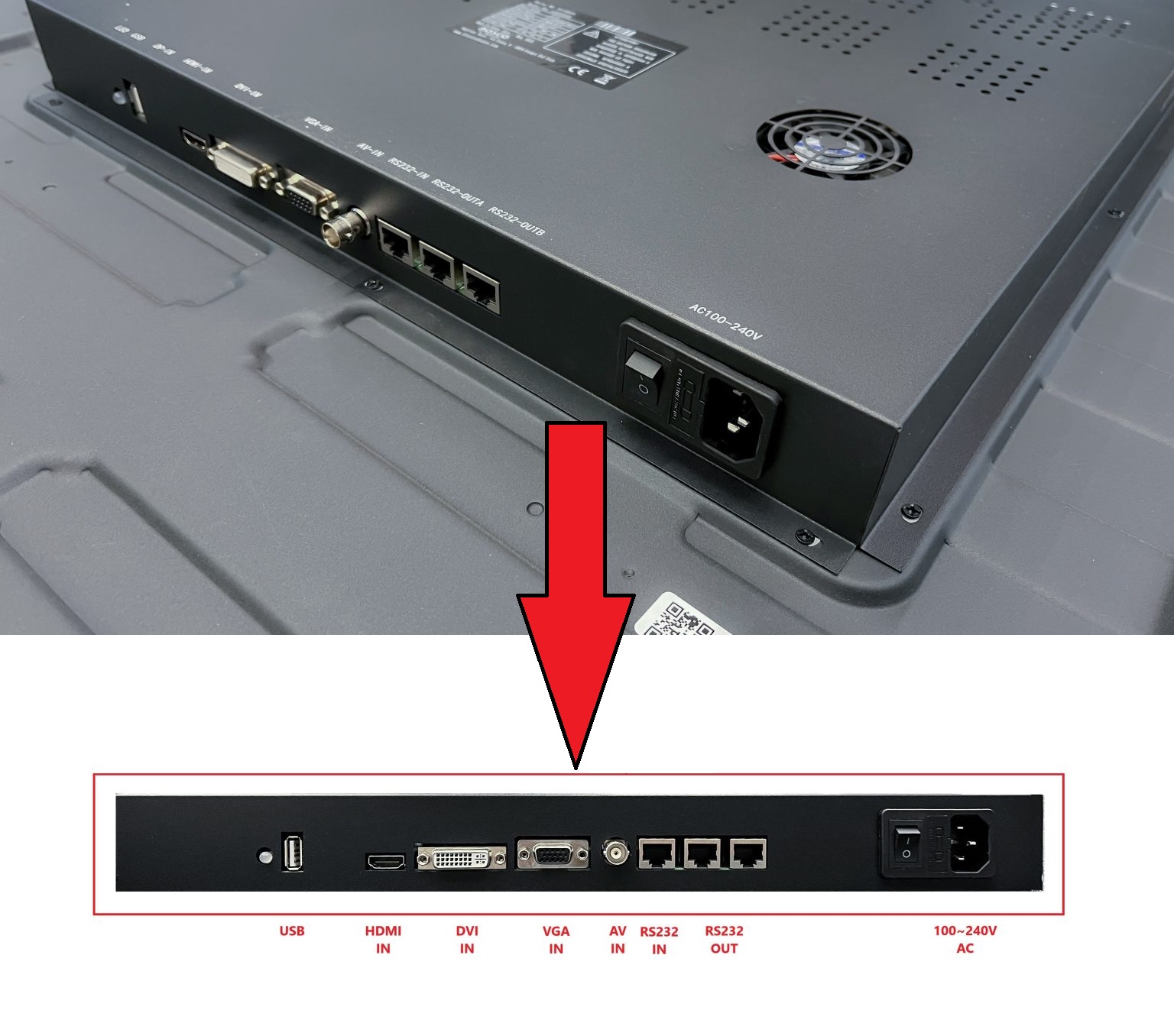 MONITOR PROFESSIONALI PER VIDEO WALL LCD CON PORTA DI COMUNICAZIONE