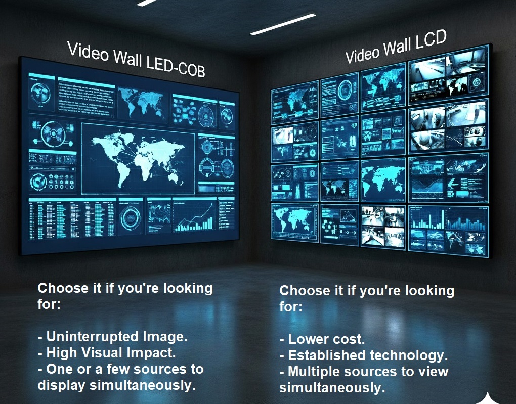 led wall or video wall lcd which one is better for a control center the guide
