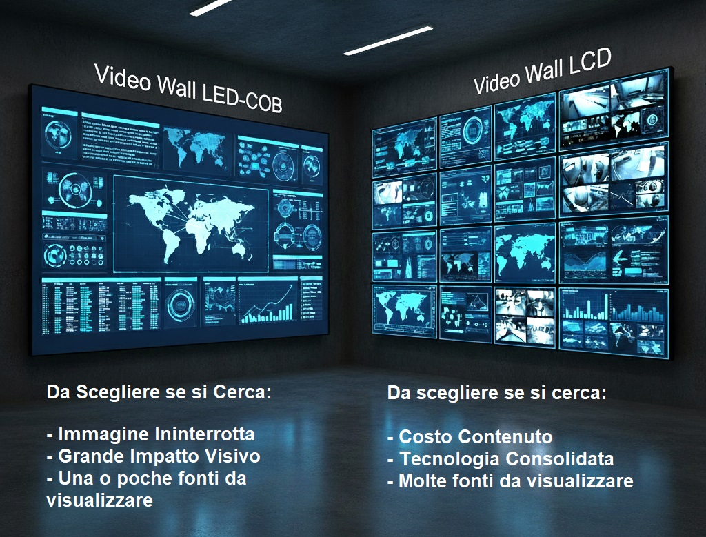 videowall led o lcd quale scegliere differenze